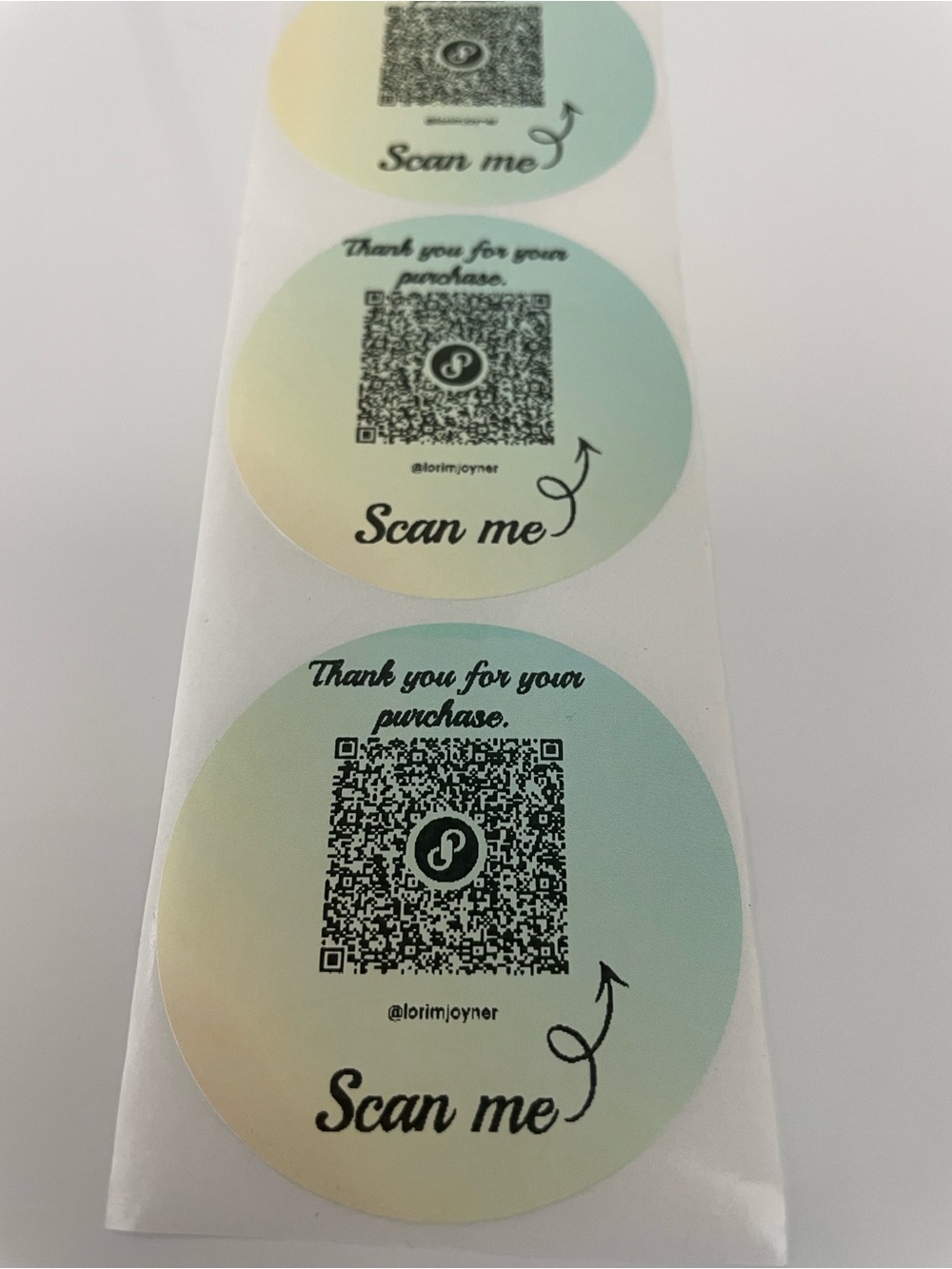 100 Custom 2” circle labels with your QR code or Thank You! - Picture 7 of 9